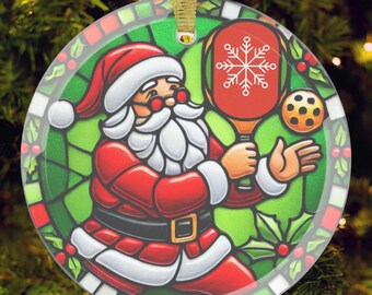 Pickleball Christmas Ornament, Pickleball Lover Gift, Pickleball Santa, Pickleball Player Ornament, Pickleball Paddle, Pickleball Mom Gift