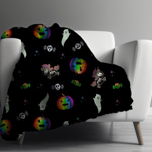 Retro Halloween Pumpkin Throw Blanket, Spooky Home Decor, Halloween Party Decoration, Cozy Fall Blanket, Indoor Halloween Decor, Sofa Throw