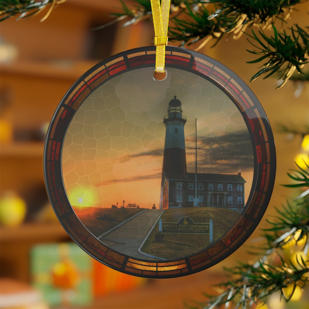 Montauk Lighthouse Ornament, Lighthouse Ornament, Christmas Lighthouse
