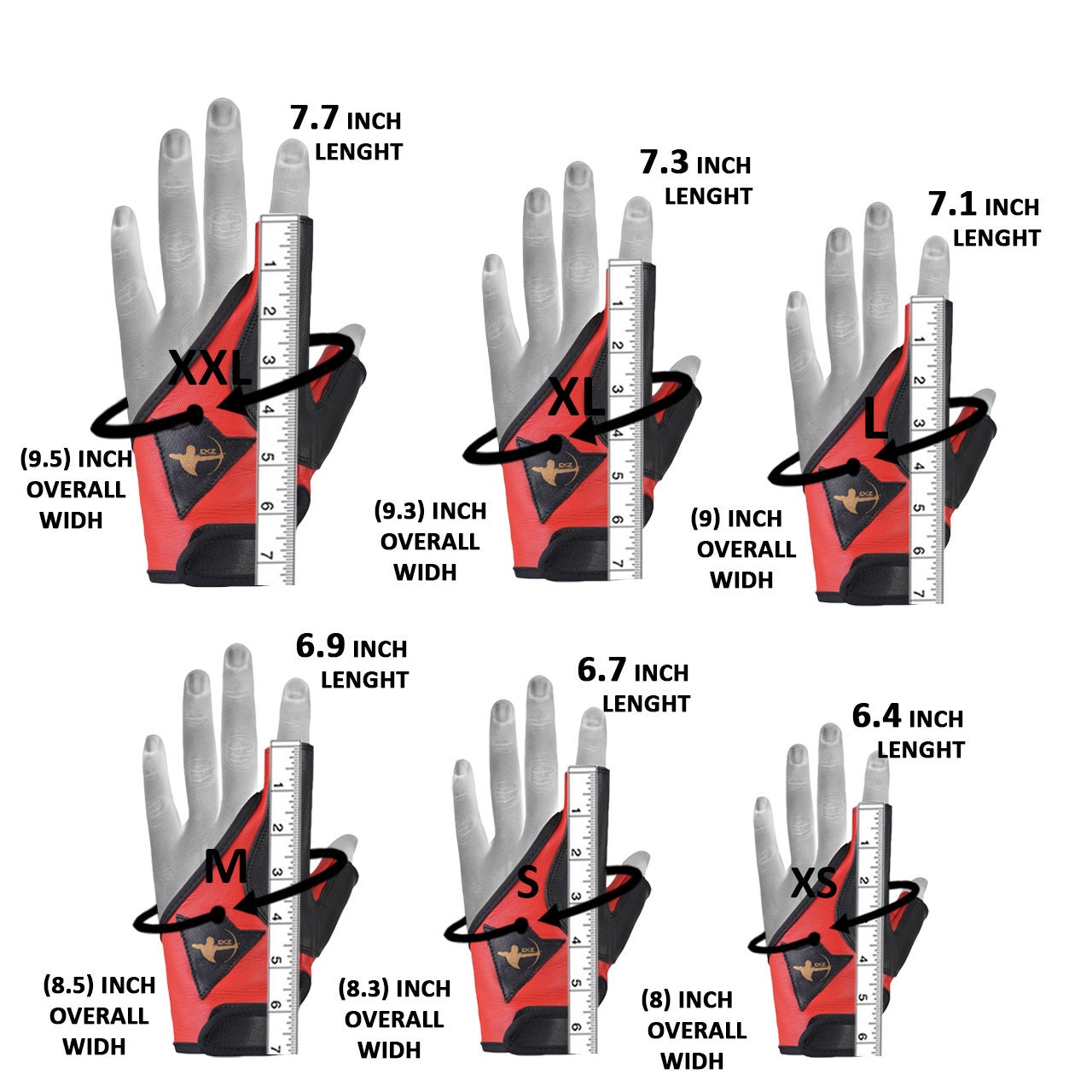 Archers 3 Finger Glove and Archery Bow Gloves 100 Leather , Right and
