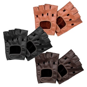 MENS real genuine aniline leather classic cycling fashion gloves