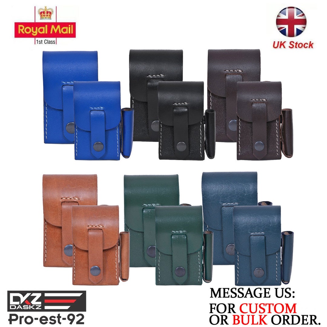 Leather Cigarette Cases Lighter Holder King Size and Superking Size 100