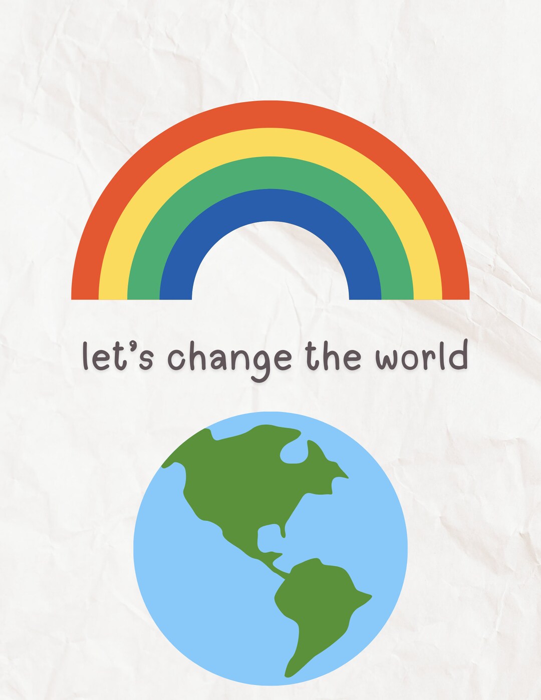 Rainbow World Poster - Etsy