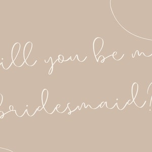 Minimal Bridesmaid Proposal