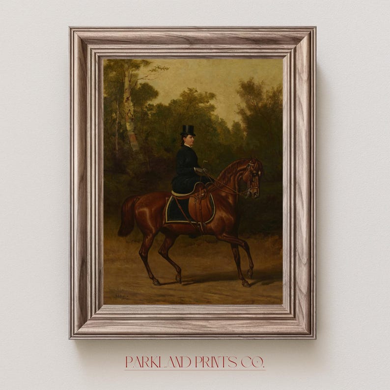 Equestrian Portrait Art Print | Vintage Horse Painting - Etsy