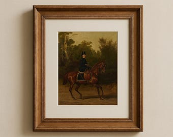 Equestrian Portrait Art Print | Vintage Horse Painting