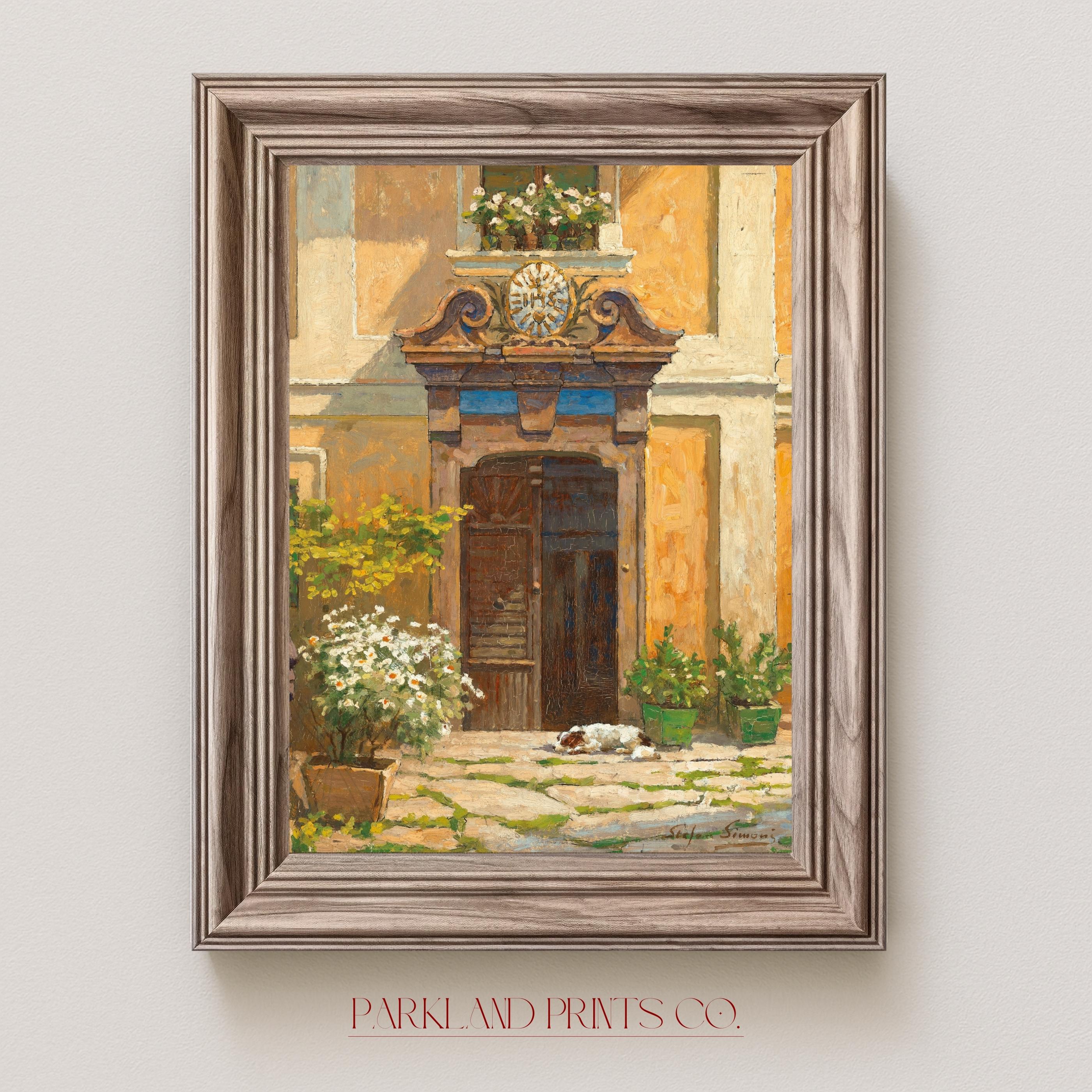 Italian Villa Doorway Art Print | Baroque Mediterranean Scene - Etsy