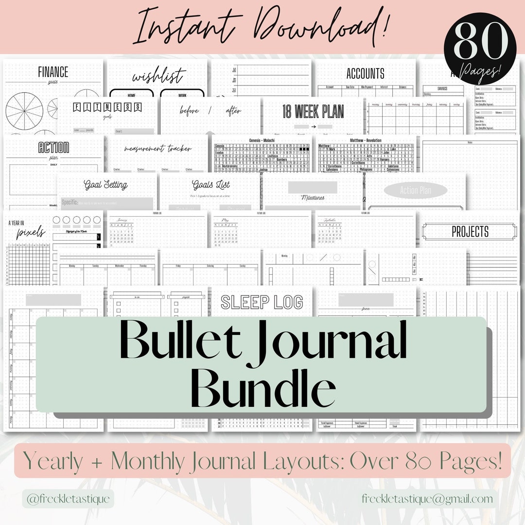 PDF Bullet Journal Planner BUNDLE including Yearly - Etsy