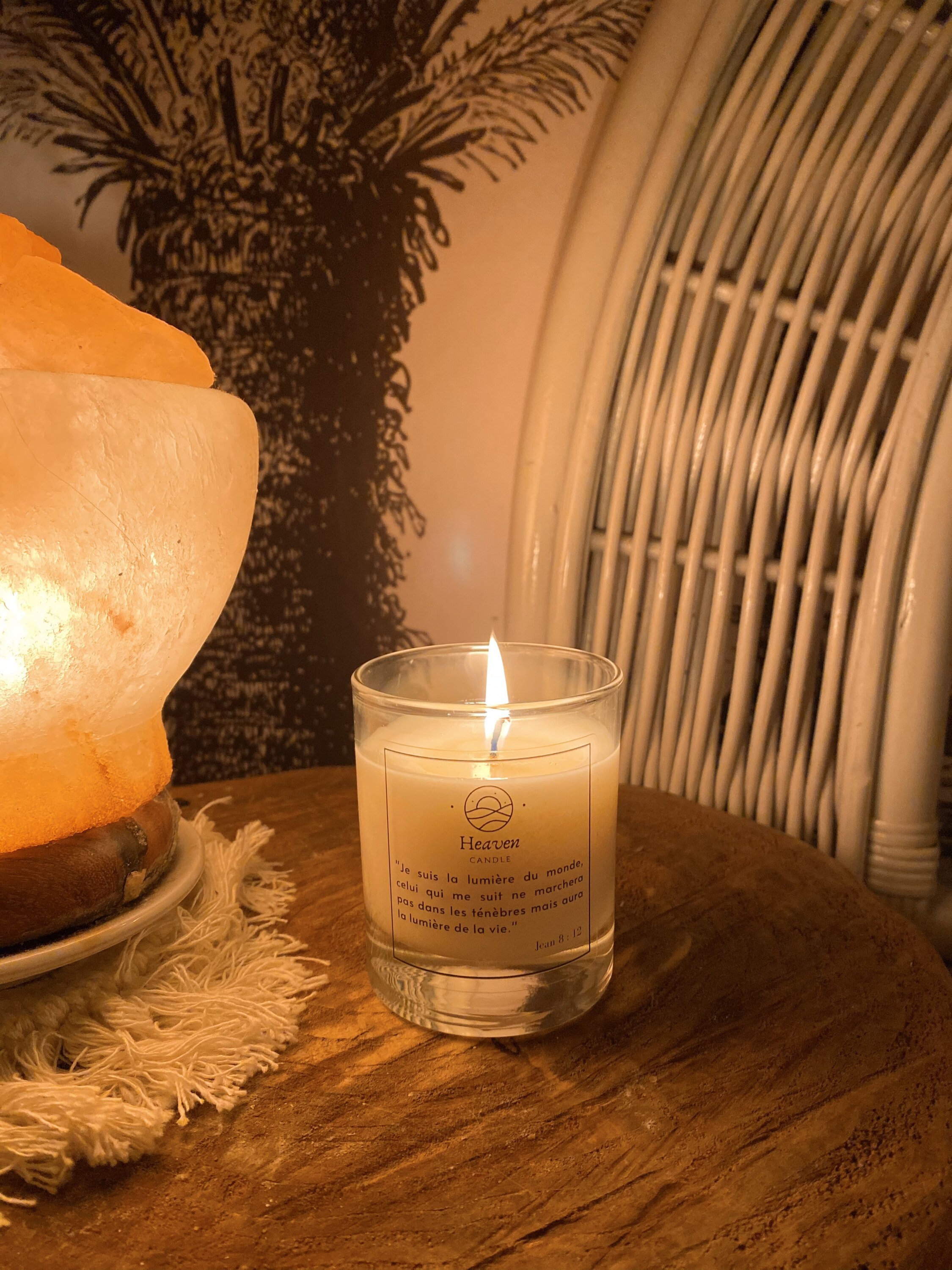 Bougie Parfumée | Citation Lumière Du Monde Verset Bible Cire Végétale de Soja Mèche en Coton Fait M