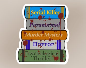 Thriller Book Genre Sticker, Book Stack sticker, Book Lover Sticker, Book Journal Sticker, Reading Journal Sticker, Librarian Gift