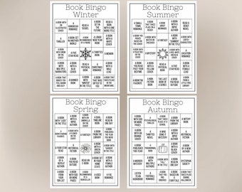 Book Bingo Sticker-Seasonal, Book Journal Sticker, Reading Journal, Book Club Challenge, Reading Challenge, Spring Book Bingo, Summer Bingo