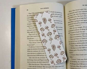 Mushroom Bookmark, Double sided Bookmark, Book Club Gift, Fantasy Genre bookmark, Woodland Bookmark, Fae Bookmark, Reading Journal Bookmark