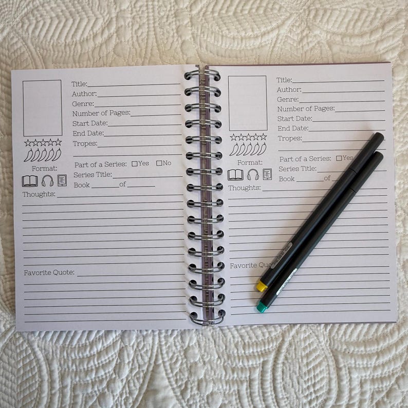 Book Journal, Hard Cover Reading Journal, Spiral Bound Journal, Reading Challenges, 2026 Book Journal, Book Review Journal bild 3