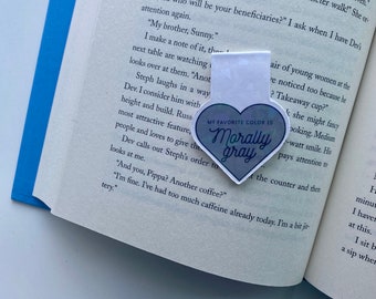 My Favorite Color is Morally Gray Magnetic Bookmark, Book Journal Bookmark, Spicy Bookmark, Dark Romance Genre, Holographic Bookmark