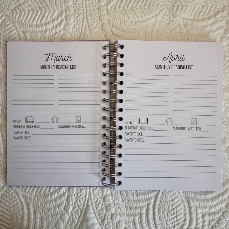 Book Journal, Hard Cover Reading Journal, Spiral Bound Journal, Reading Challenges, 2026 Book Journal, Book Review Journal bild 5