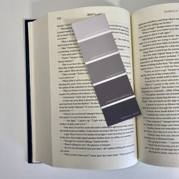 Morally Gray Paint Swatch Bookmark, Double sided Bookmark, Book Club Gift, Book Lover Gift, Reading Journal Bookmark
