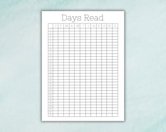 Days Read Tracker Sticker, Pages Read Tracker, Book Journal Sticker, Reading Journal, Reading Challenge, Book Club Challenge