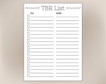 TBR List Sticker Sheet, Book Journal Sticker, Reading Journal, Book Lovers Gift, Reading Challenge, Book Lover, To Be Read Sticker Sheet