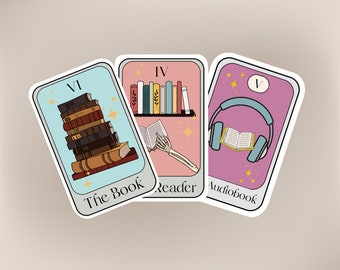 Tarot Card Sticker, Book Lover Sticker, Book Journal Sticker, Reading Journal, Audiobook Sticker, The Book Tarot Card, The Reader Tarot Card