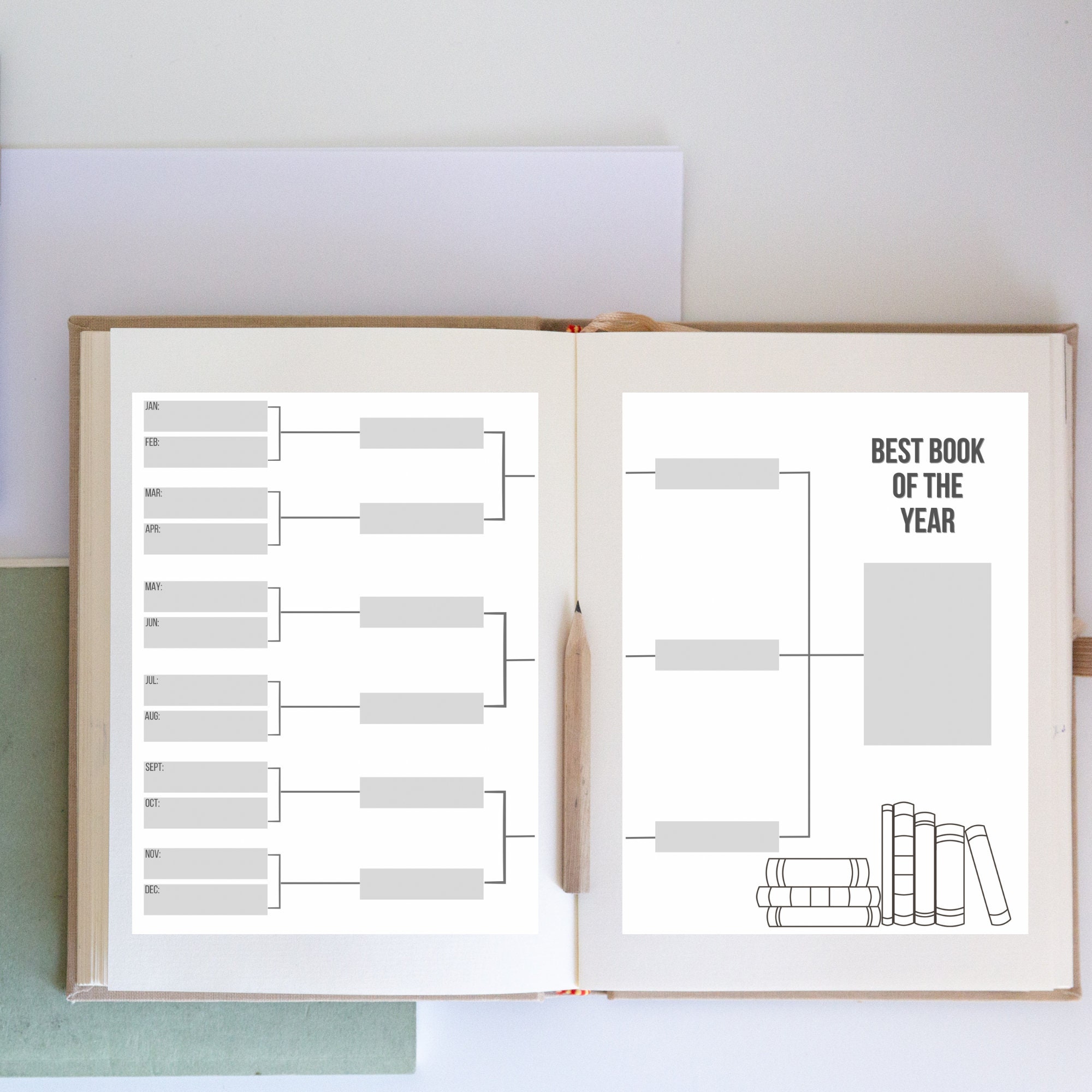 Book of the Year Bracket, Book Journal Sticker, Reading Journal, Book ...