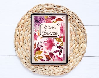 Digital Book Journal-Pink Floral, Digital Reading Journal, Detailed Book Review, Reading Challenges, Reading Trackers, Book Club Gift