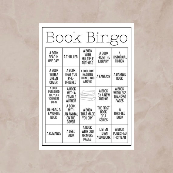 Book Bingo Sticker, Book Journal Sticker, Reading Journal Supplies, Book  Lovers Gift, Book Club Challenge, 2023 Reading Challenge, Bingo