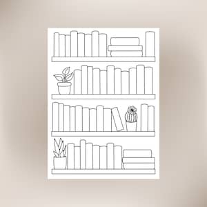 Bookshelf Sticker Sheet, Reading Log, Reading Journal Sticker, Book Journal Supplies, Bookcase Sticker, Reading Goal Tracker, Book Review
