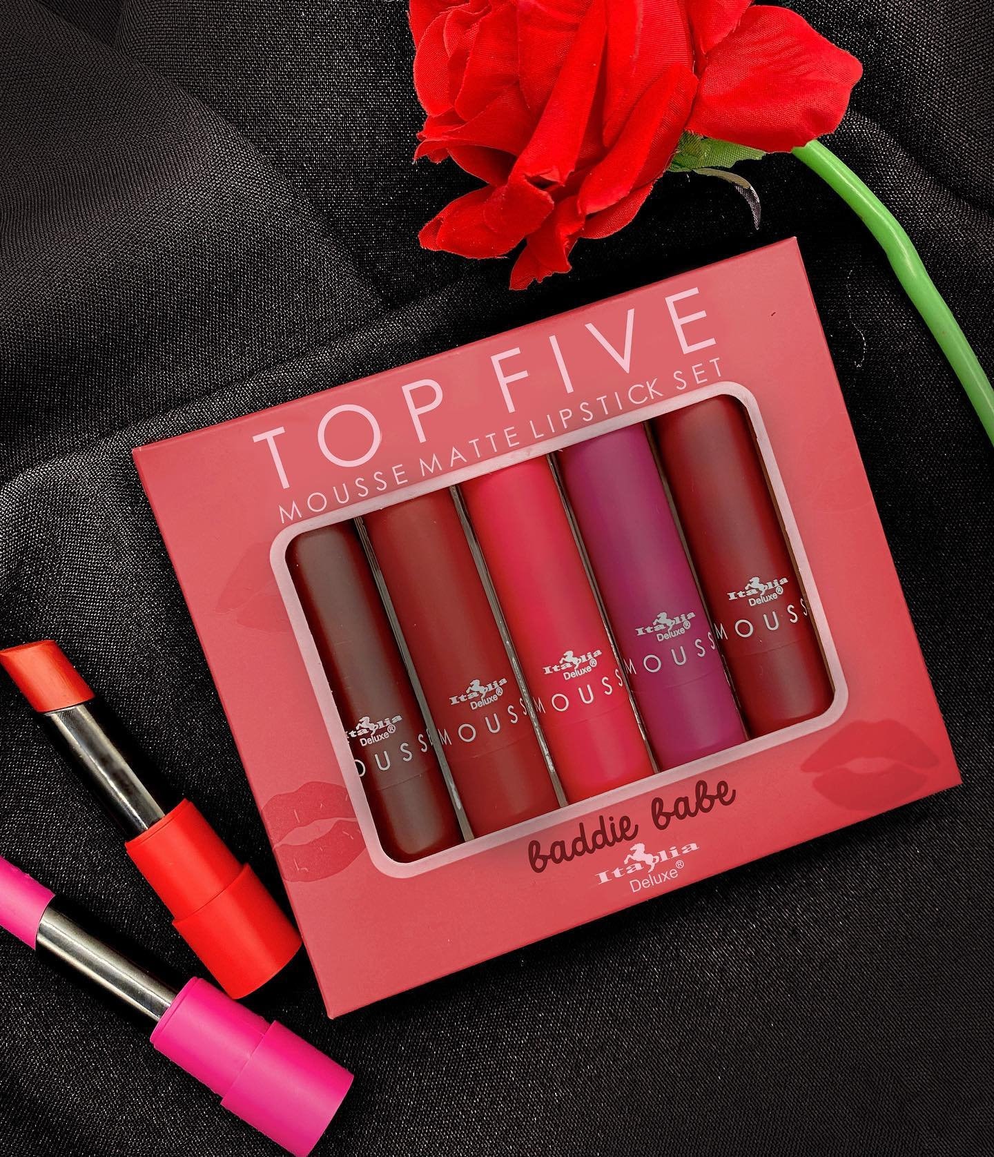 Italia Deluxe TOP FIVE Mousse Matte Lipstick 5 Pc Set Baddie Etsy