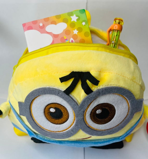 3D eyes Despicable Me Minion Plush Backpack Child PRE School Kid