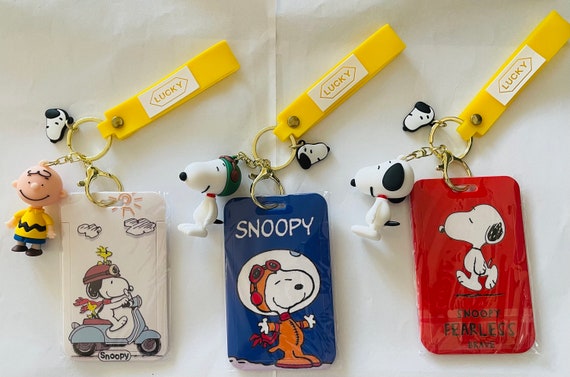 Peanuts Snoopy Key Chain and Id/credit Card/bus Pass Holder 3 Pc