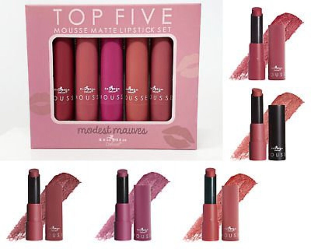 Italia Deluxe TOP FIVE Mousse Matte Lipstick 5 Pc Set Modest Etsy