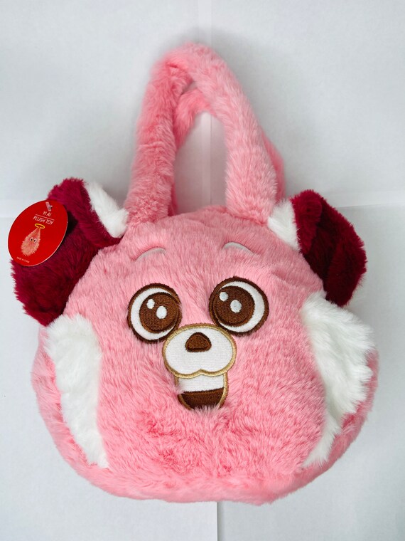Turning Red Kids Plush Toy Handbag With Zipper Pocket Pink Etsy