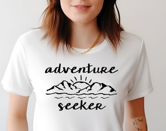 Adventure Seeker Mountain Explorer Tshirt, World Traveler Tshirt, Vacation Shirt, Gift for Travelers, Wanderlust Travel Lover Outfit