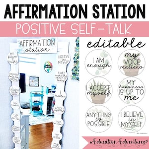Botanische Affirmation Station EDITIERBAR | Positive Affirmationen Klassenzimmer Dekor