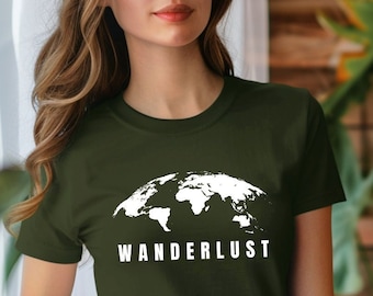 Wanderlust World Travel Tshirt, World Traveler Tshirt, Vacation Shirt, Gift for Travelers, Wanderlust Travel Lover Outfit Men and Women