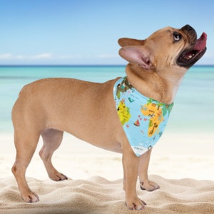 Hundehalstuch mit Weltkarte - Haustier Zubehör - Haustier Geschenke - Reise-Liebhaber - Urlaubszubehör für Haustiere - Haustier-Bekleidung Hundehalstuch