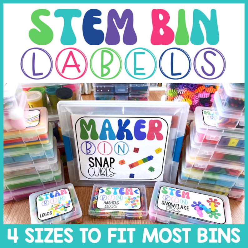 STEM Bin Labels for Your Maker Space STEAM Bins EDITABLE Etsy