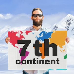 Drapeau coloré de la carte du monde du 7e continent, drapeau jalon de voyage, bannière de voyageur du monde, cadeau pour les voyageurs, envie de voyager, réalisations de voyage
