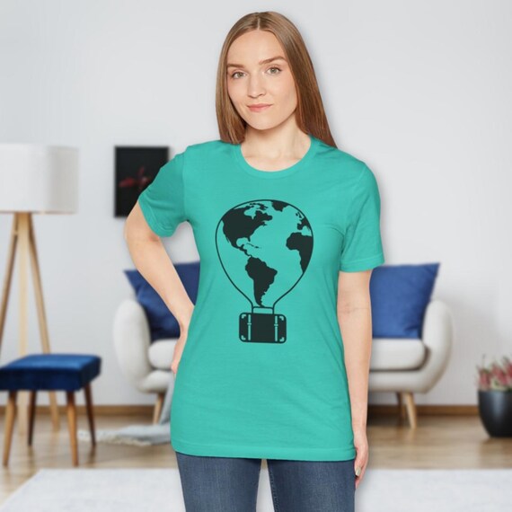 MTTW Hot Air Balloon Suitcase Logo T-shirt, Travel Shirt, World