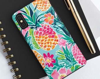 Tropical Pineapple Phone Case- Travel Accessories - Travel Gifts - Travel Phone Case - Vacation Accessories - Wanderlust - Beach