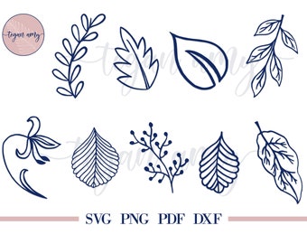 Leaves Cut File Bundle - Leaves SVG - Leaf SVG - Cricut Cut File - Instant Download