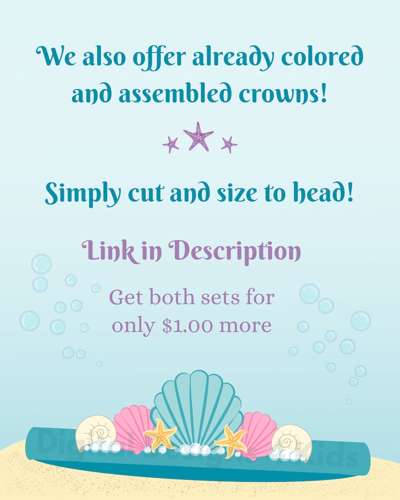 Mermaid Paper Crown Printable DIY Activity for Kids - Etsy