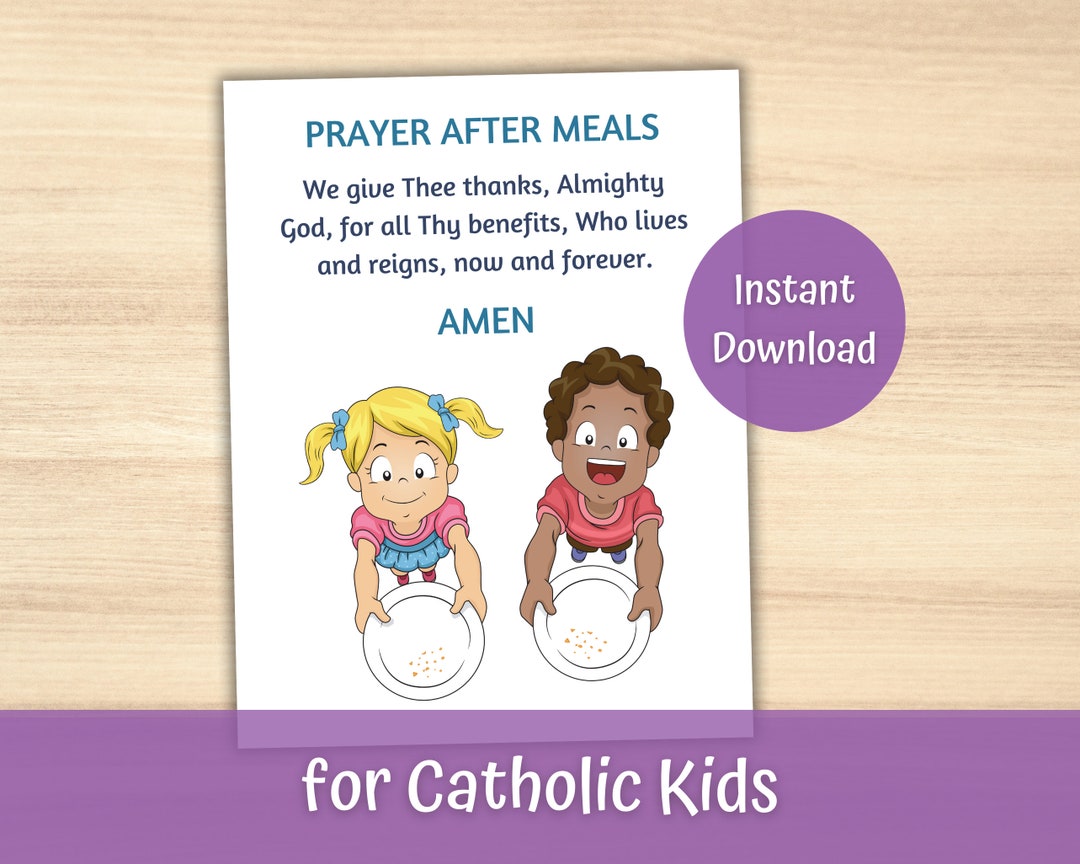 Catholic Kitchen Prayer After Meals, Meal Prayers Catholic Posters