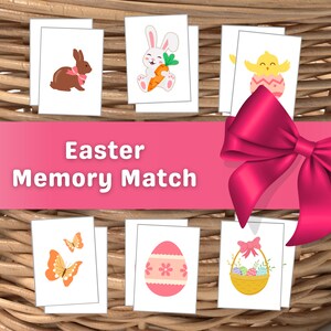 Juego de combinación de Pascua Rellenos de canastas de Pascua para niños pequeños Centros preescolares Juego de combinación de memoria imprimible Tarjetas Go Fish para preescolar de Charlotte Mason