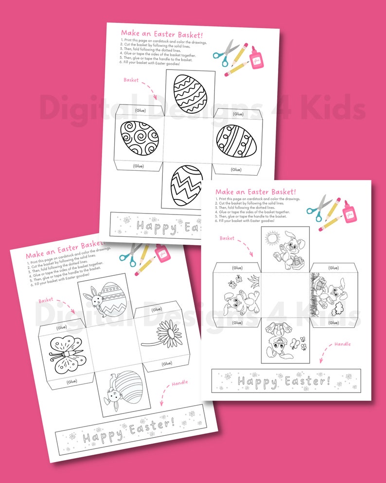 Easter Basket Craft | Printable Crafts for Kids - Etsy