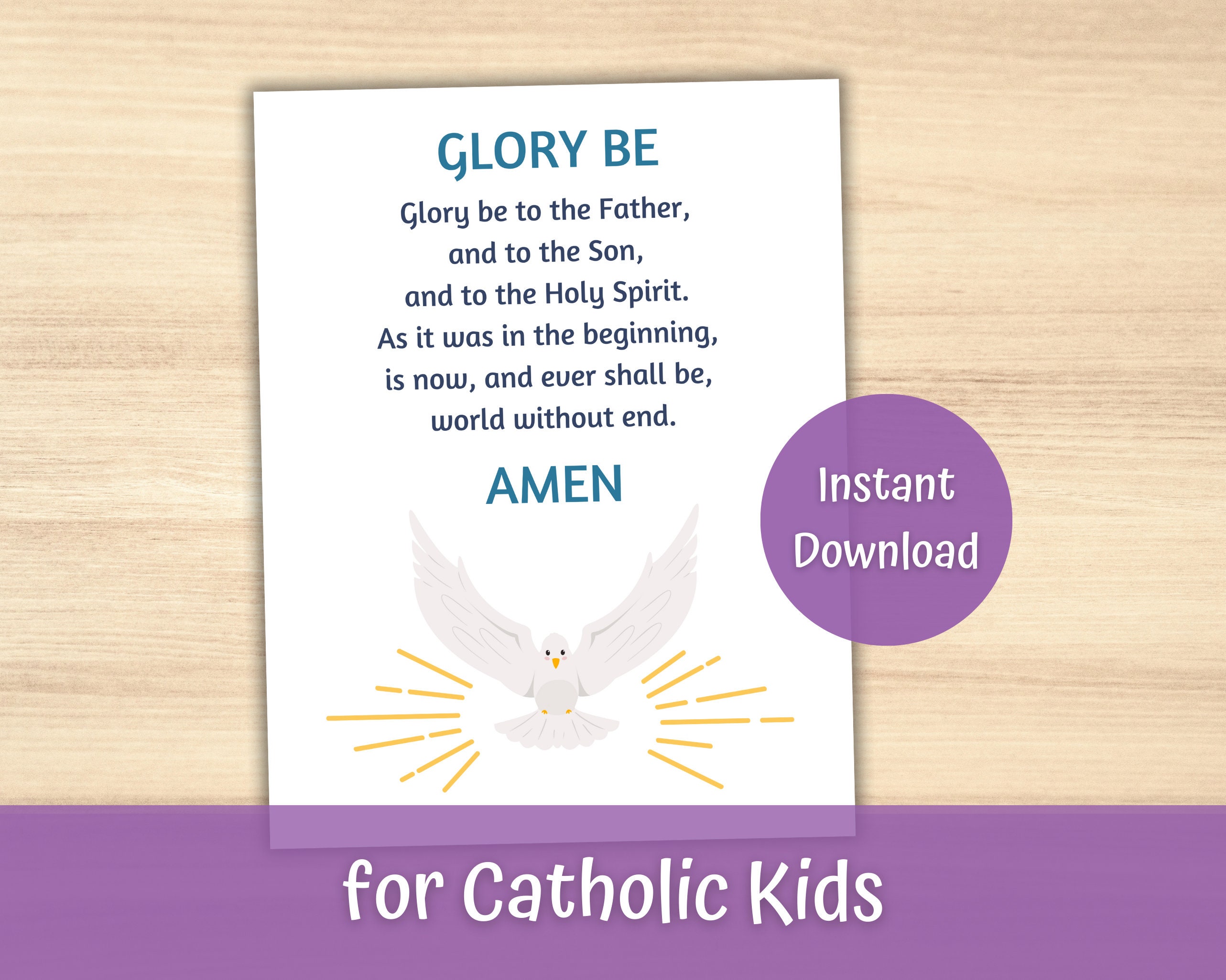 Glory Be to the Father Prayer Print, Glory Be Prints, Catholic