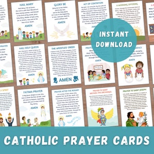 Kirche Gebetskarten Katholische Klassenzimmer Homeschooling Druckbare Gebetskarten Kinder Frühe Elementare Traditionelle katholische Religionspädagogik