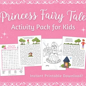 Princess Fairy Tale Activity Pack, Road Trip Activity Book for Kids - Etsy