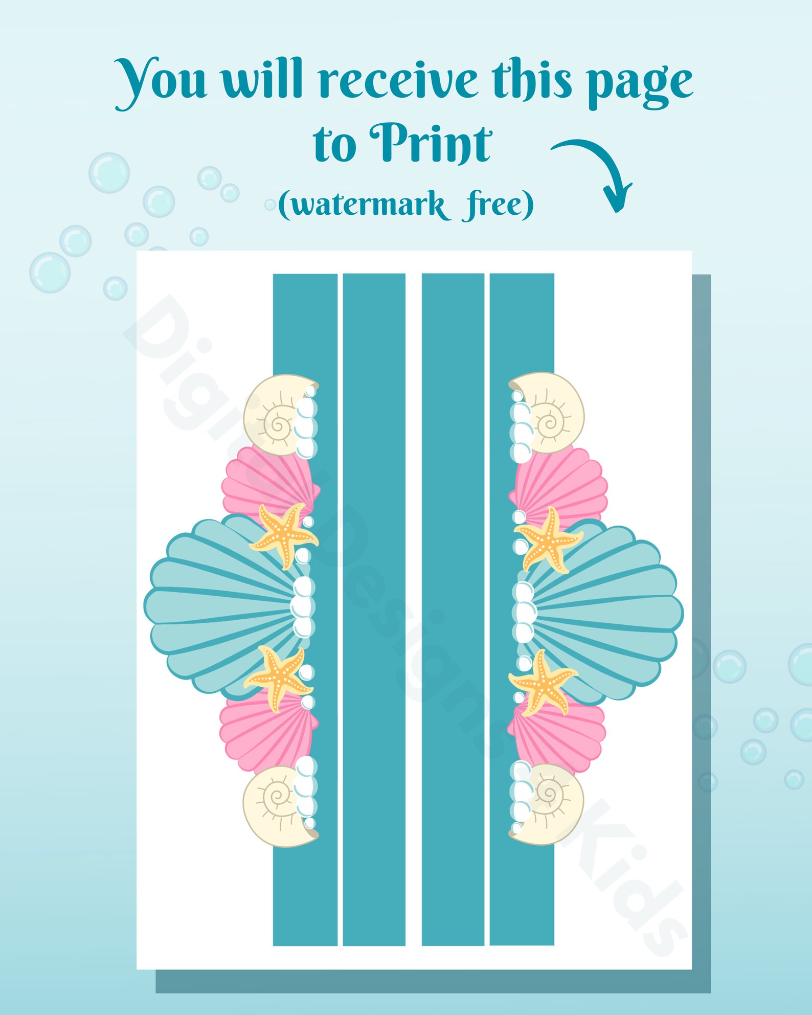 Printable Mermaid Crowns, Mermaid Headpiece Activity, Party Crowns - Etsy