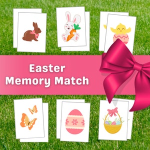 Juego de correspondencias de PreK de Pascua para niños pequeños Juego de memoria Centros preescolares Actividad de aula de educación en el hogar imprimible de Pascua Juegos familiares de Pascua para niños